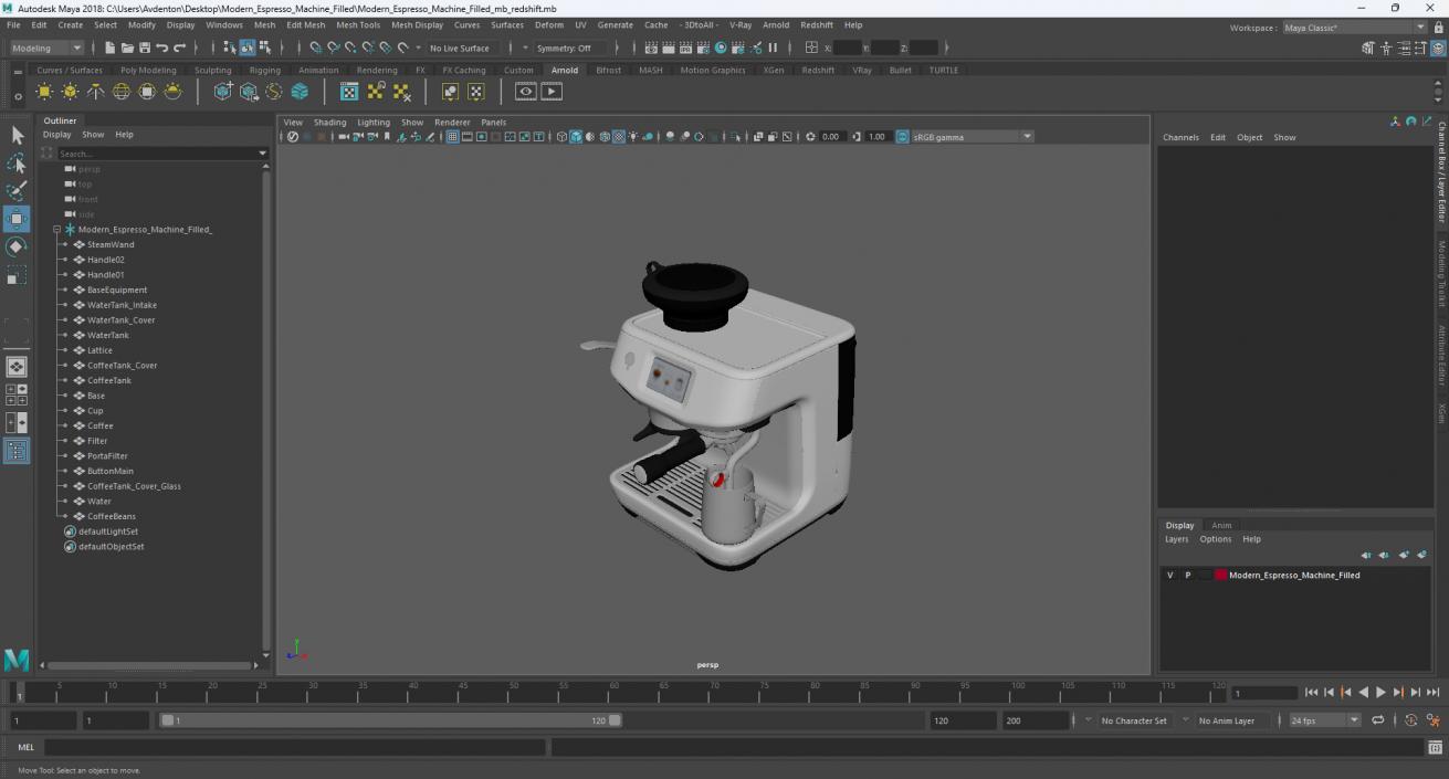 3D model Modern Espresso Machine Filled