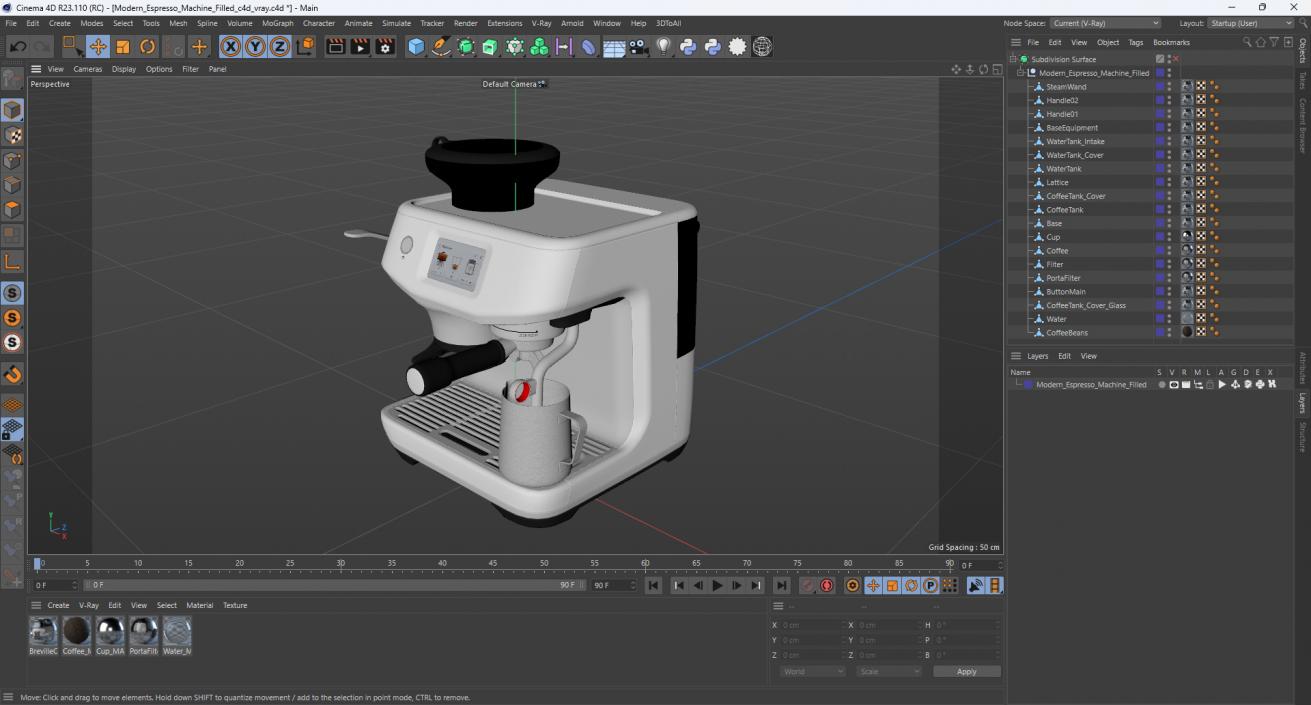 3D model Modern Espresso Machine Filled