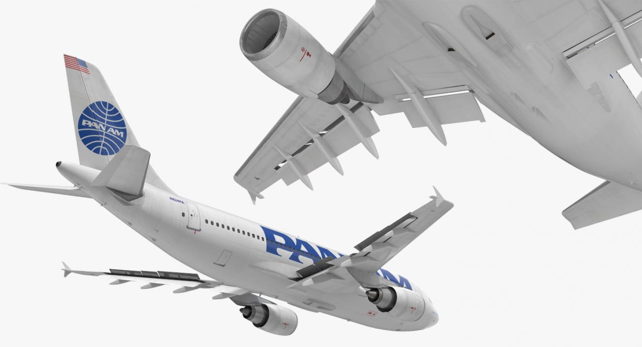 3D model Airbus A310-300 Pan American Rigged