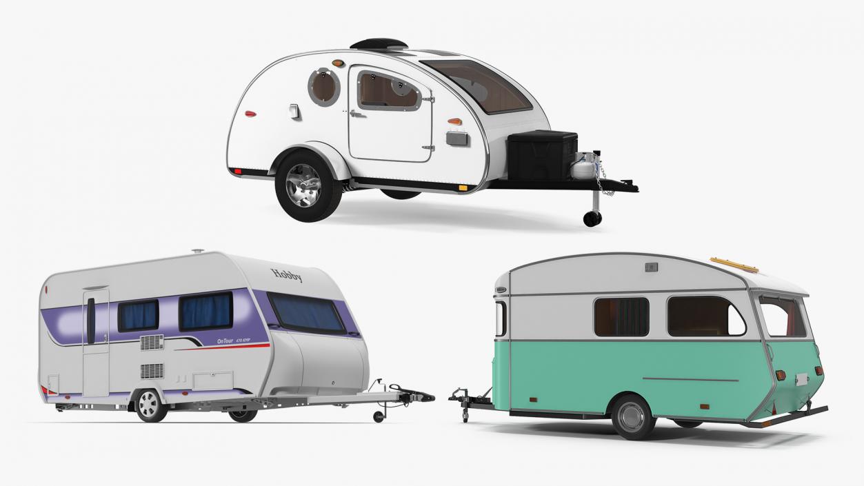 3D Rigged Caravans Collection 2 model