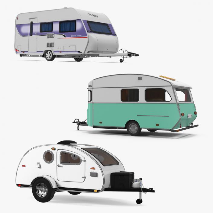 3D Rigged Caravans Collection 2 model