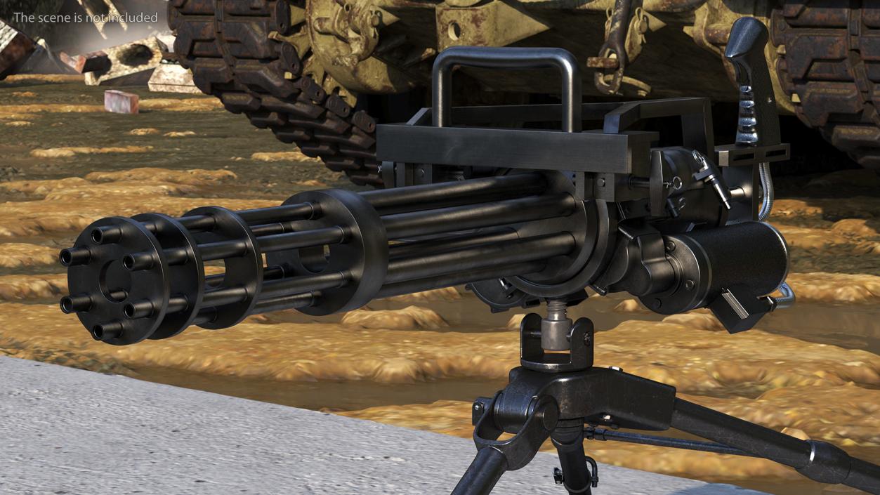 Minigun with Tripod 3D model