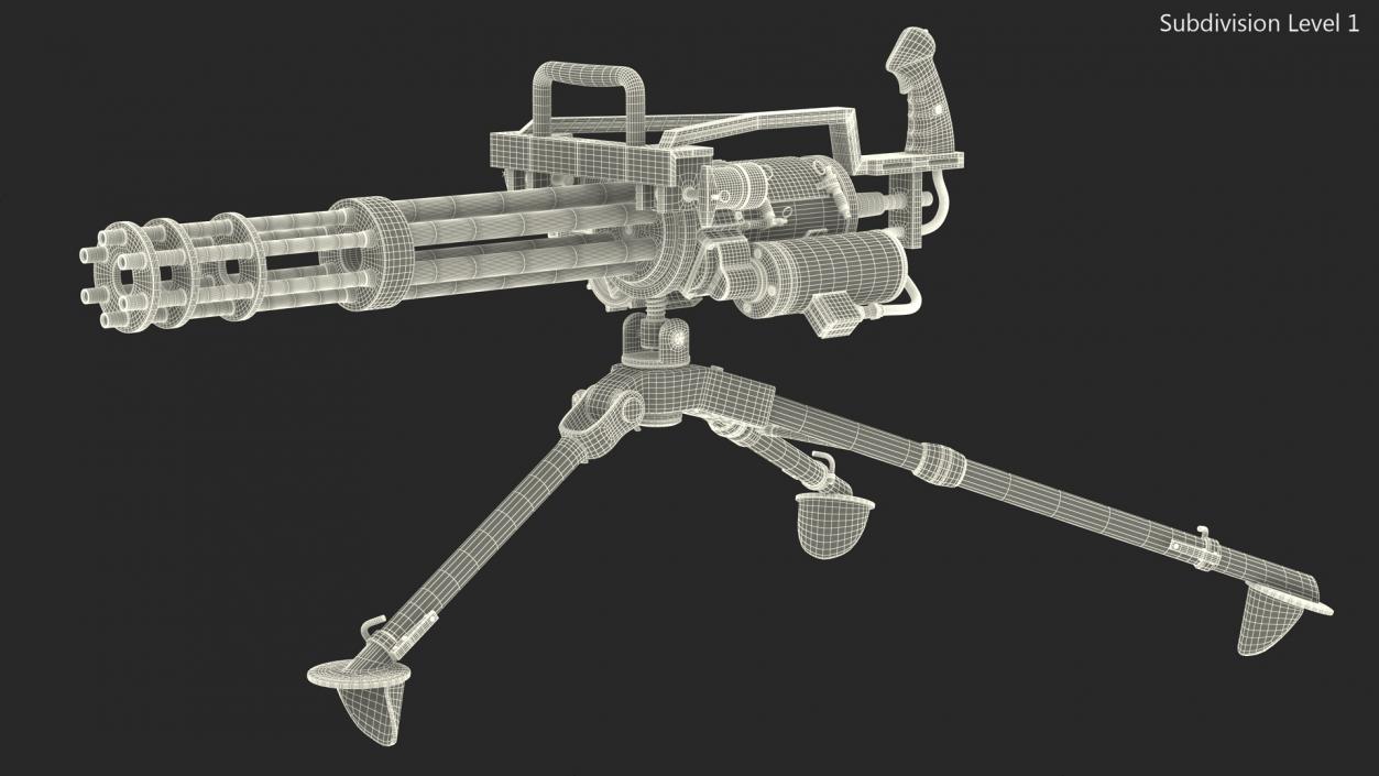 Minigun with Tripod 3D model