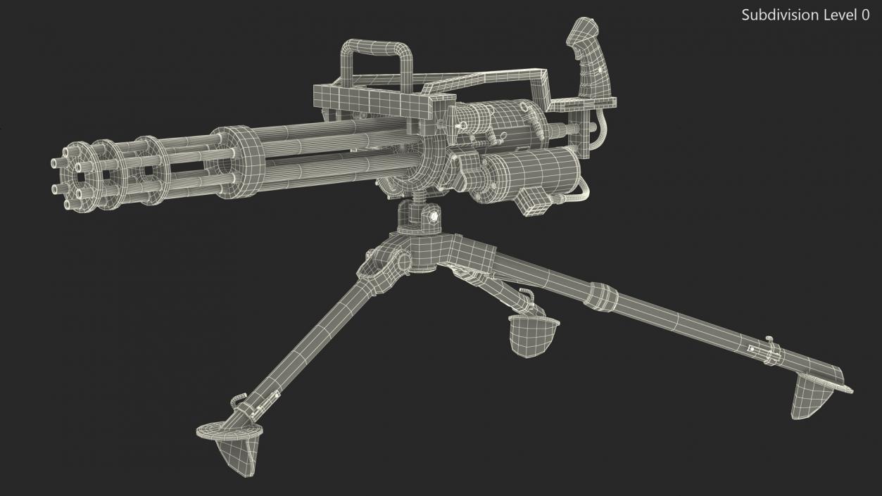 Minigun with Tripod 3D model