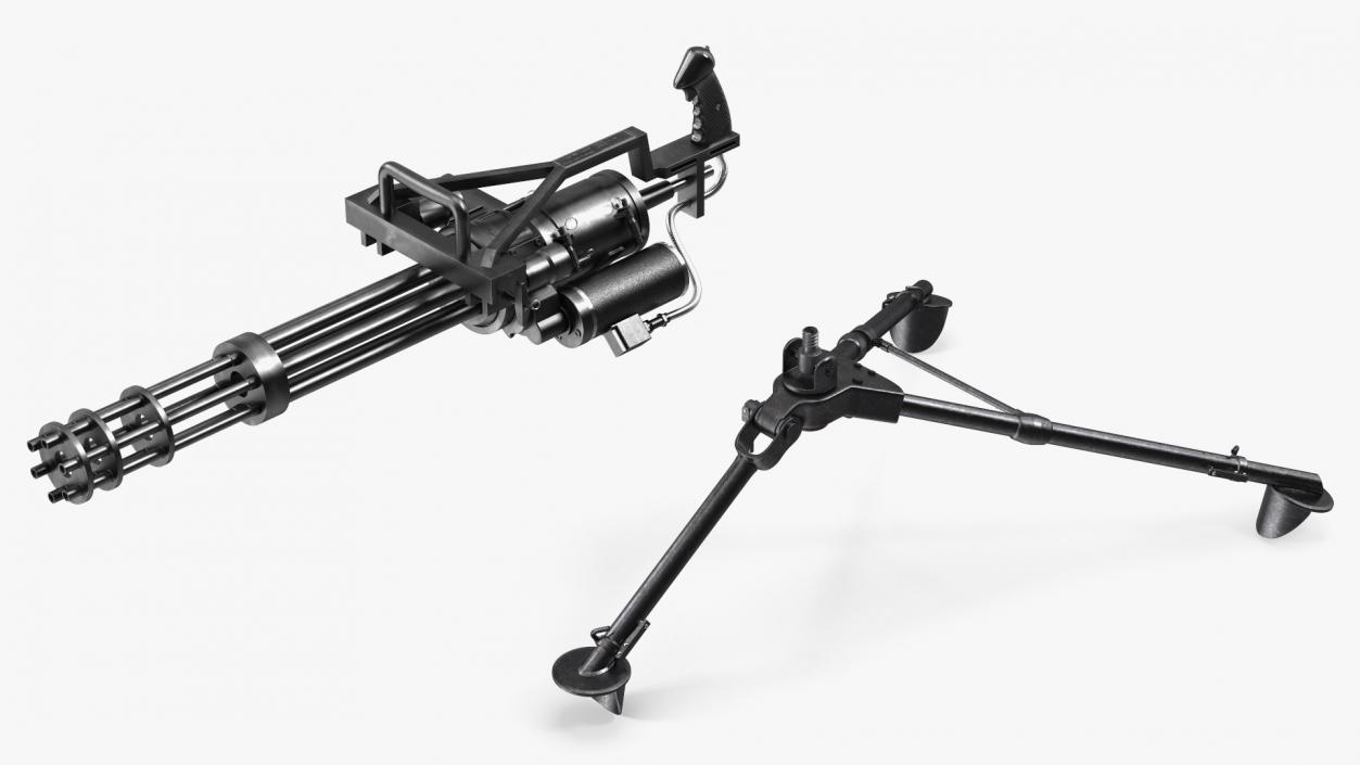 Minigun with Tripod 3D model