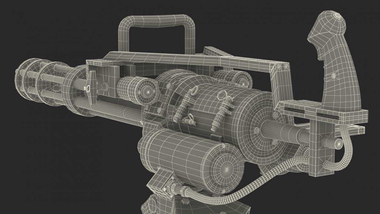 Minigun with Tripod 3D model