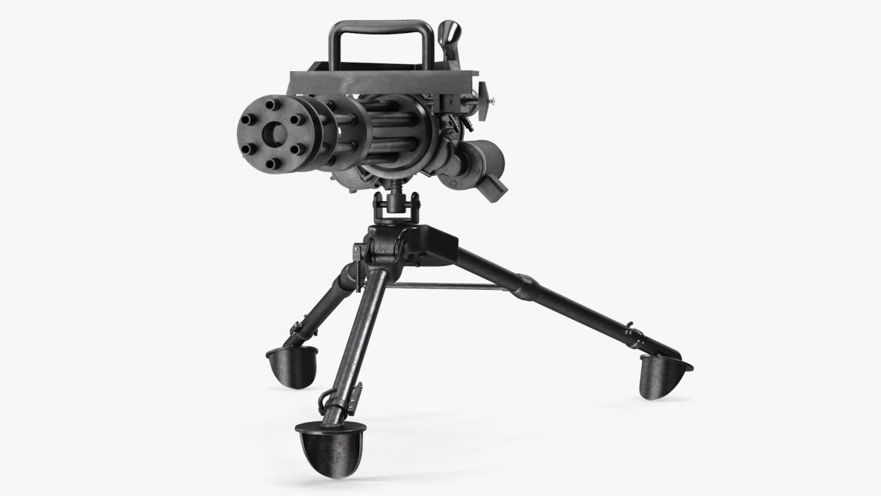 Minigun with Tripod 3D model