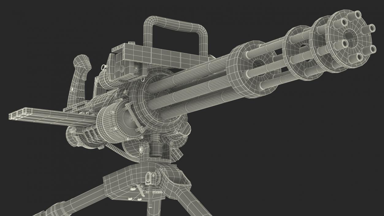 Minigun with Tripod 3D model