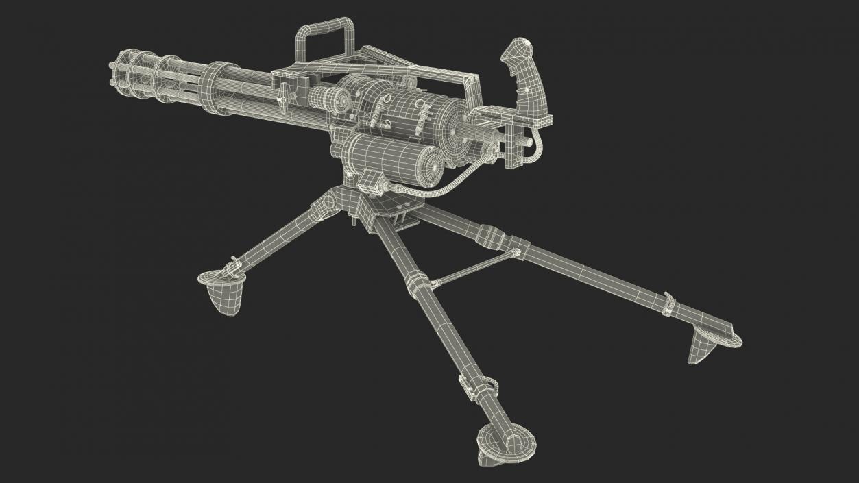 Minigun with Tripod 3D model