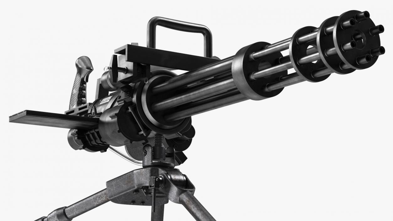 Minigun with Tripod 3D model