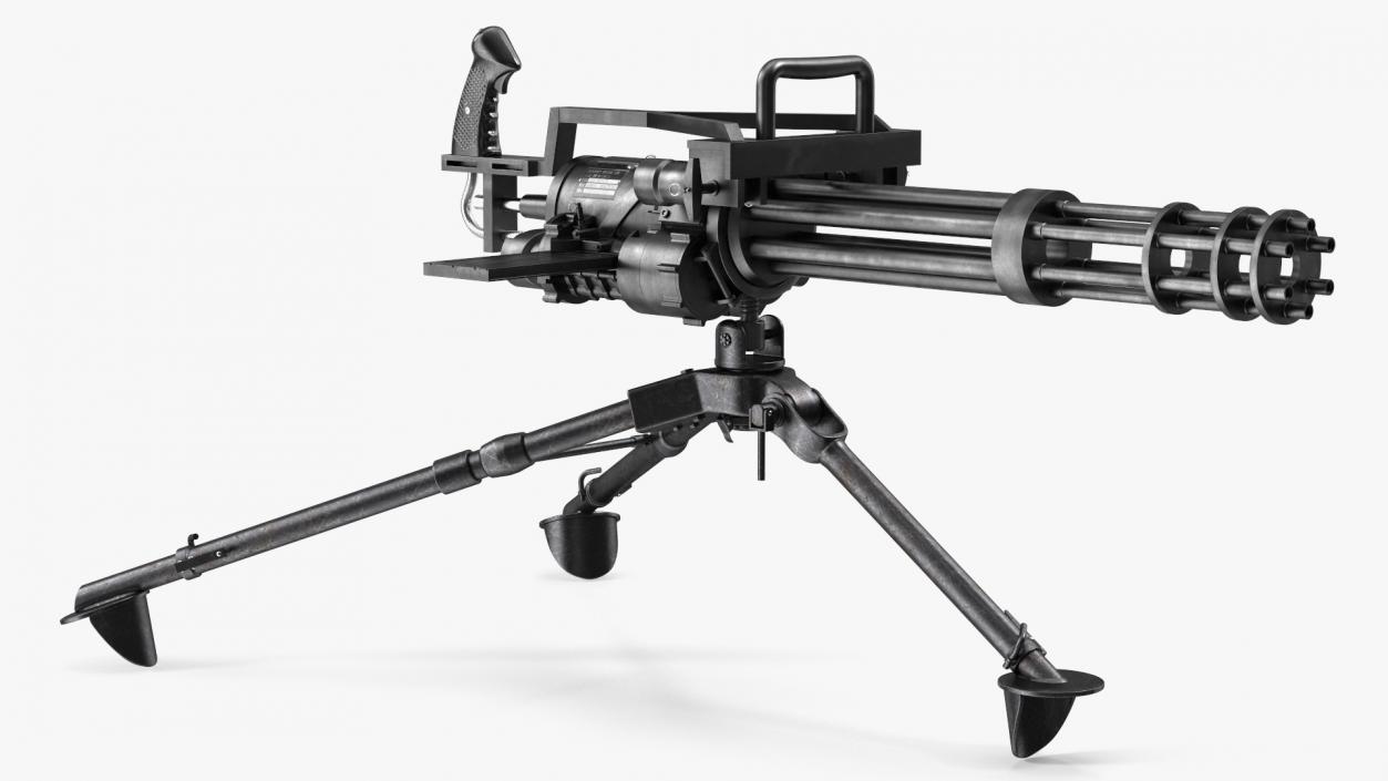 Minigun with Tripod 3D model