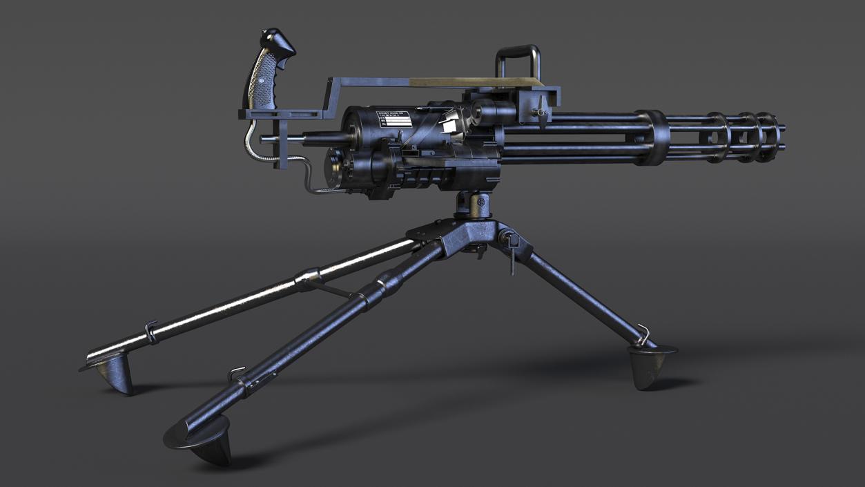 Minigun with Tripod 3D model