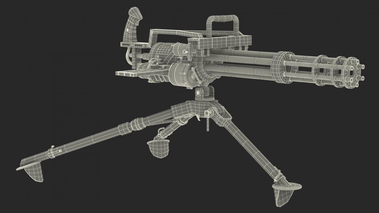 Minigun with Tripod 3D model