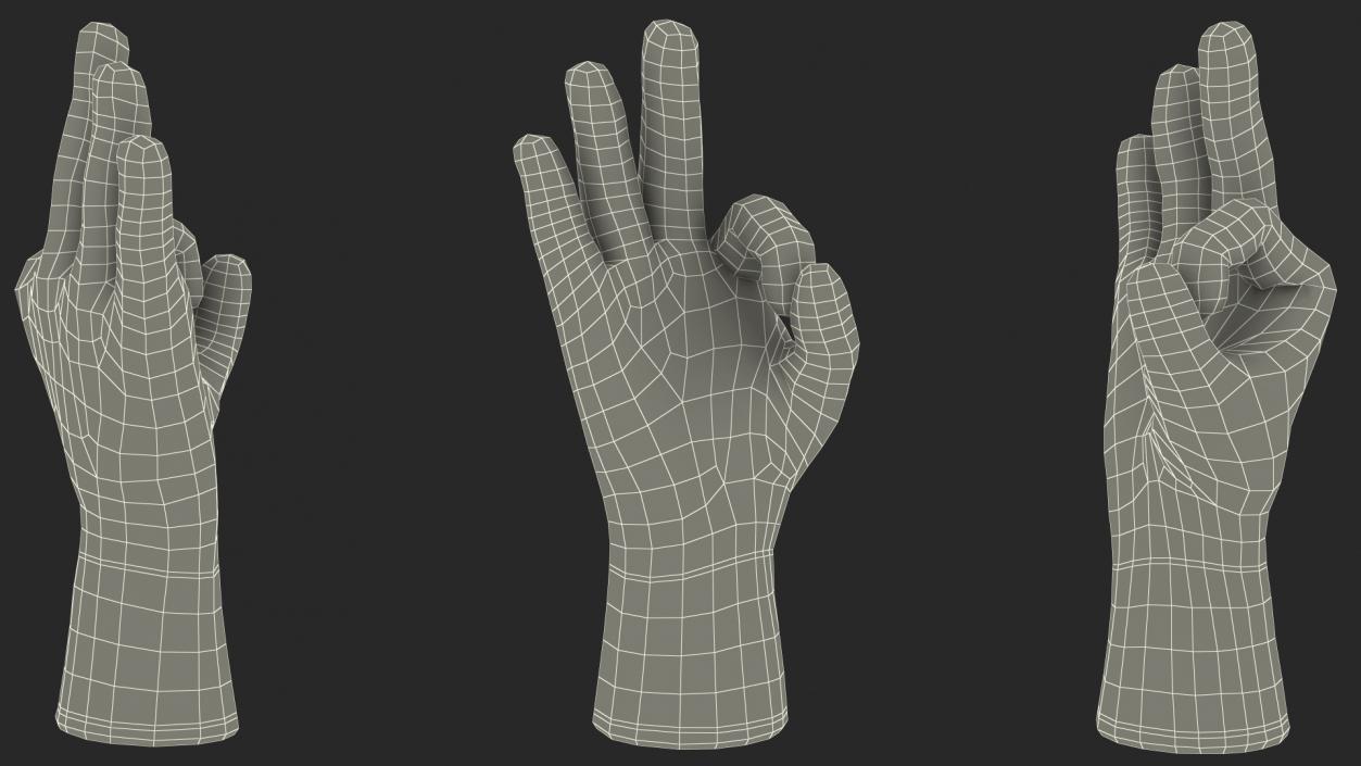 Safety Work Gloves OK Hand Gesture 3D model