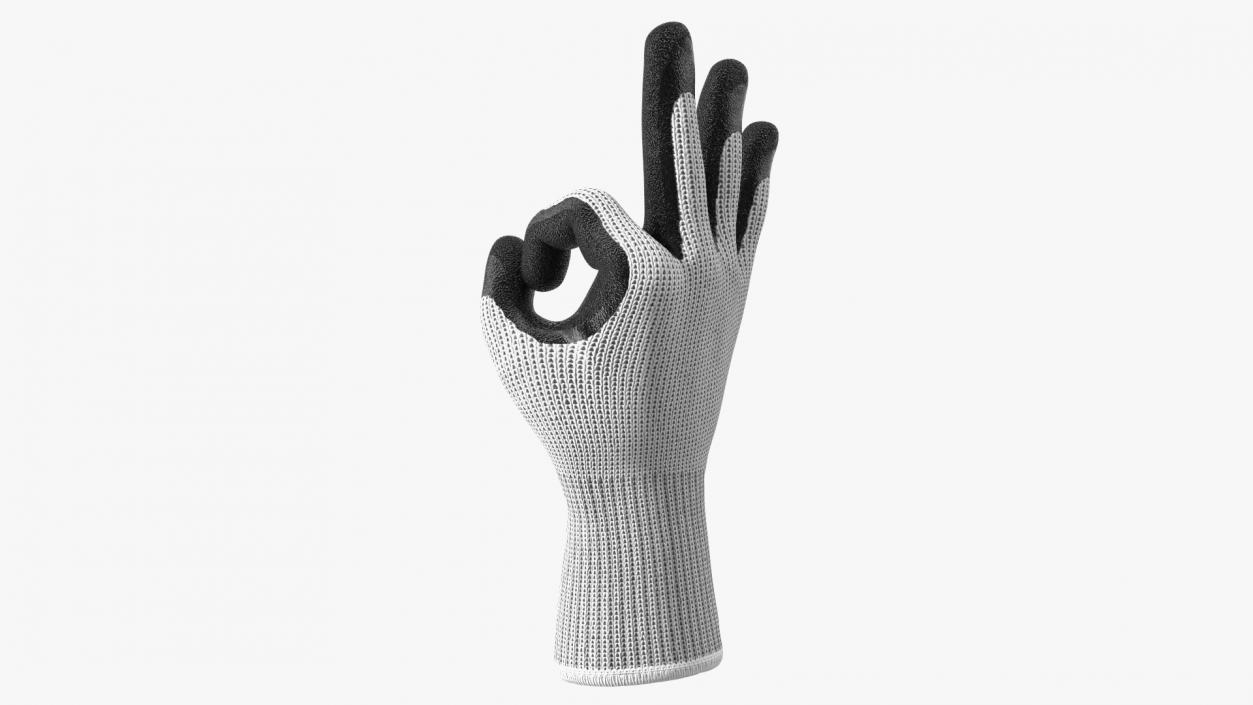 Safety Work Gloves OK Hand Gesture 3D model