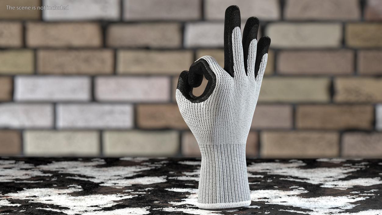 Safety Work Gloves OK Hand Gesture 3D model