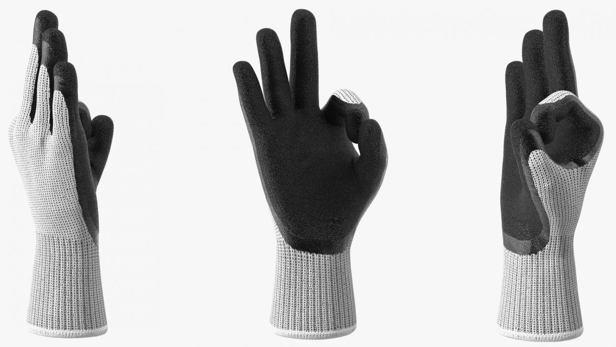 Safety Work Gloves OK Hand Gesture 3D model