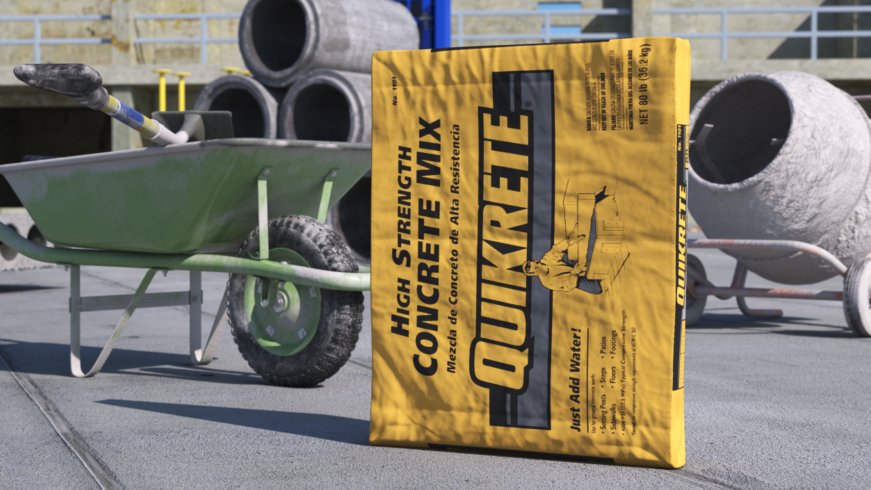 3D model Cement Package 80 Lb