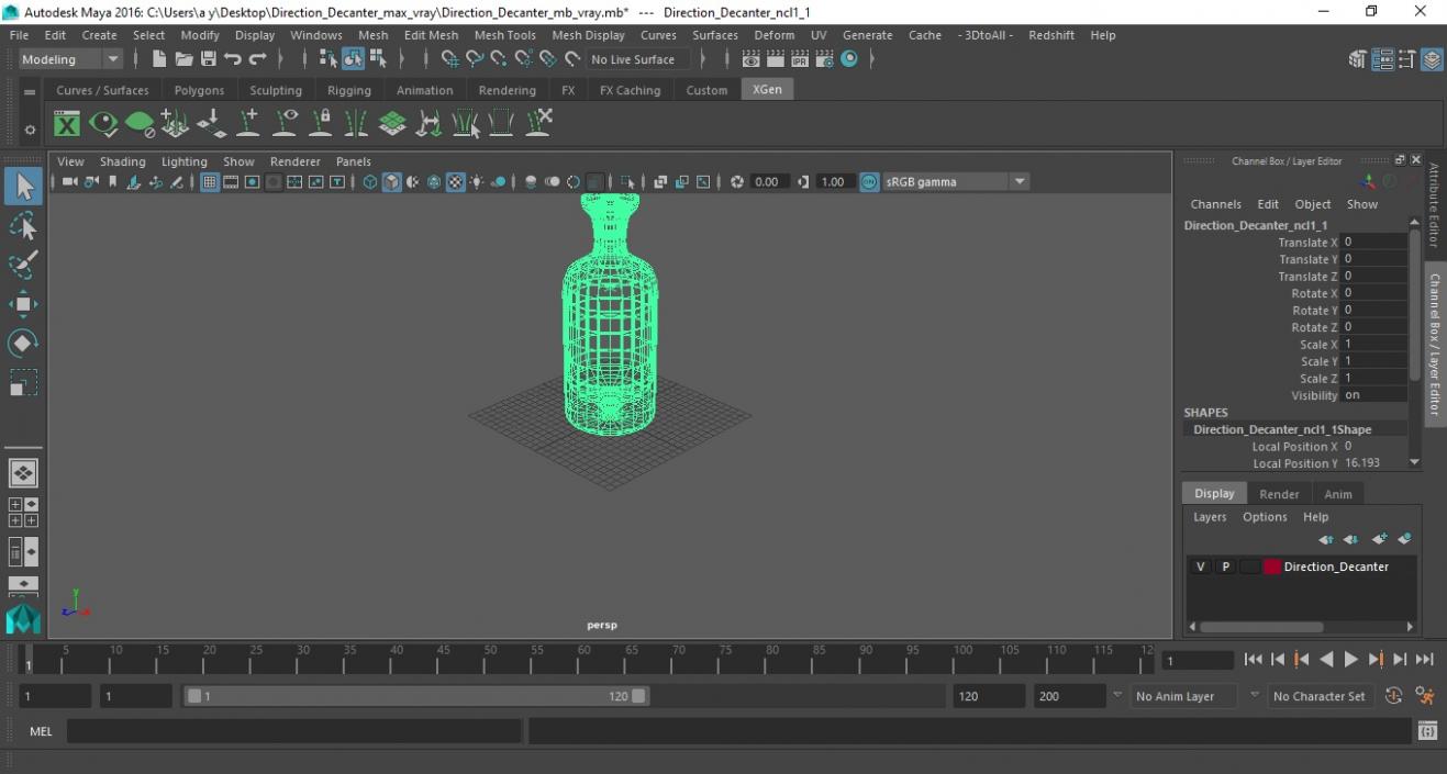 3D Direction Decanter model