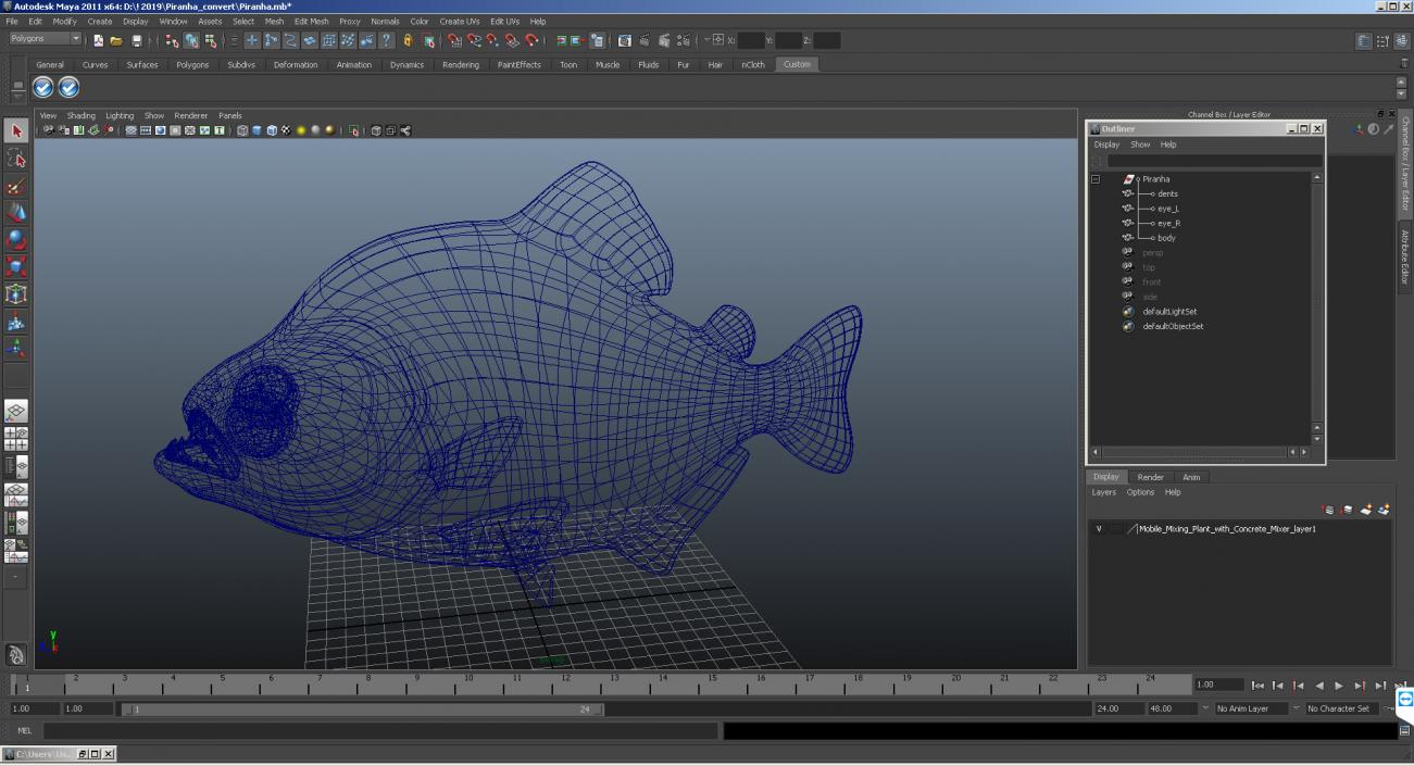 Piranha 3D model