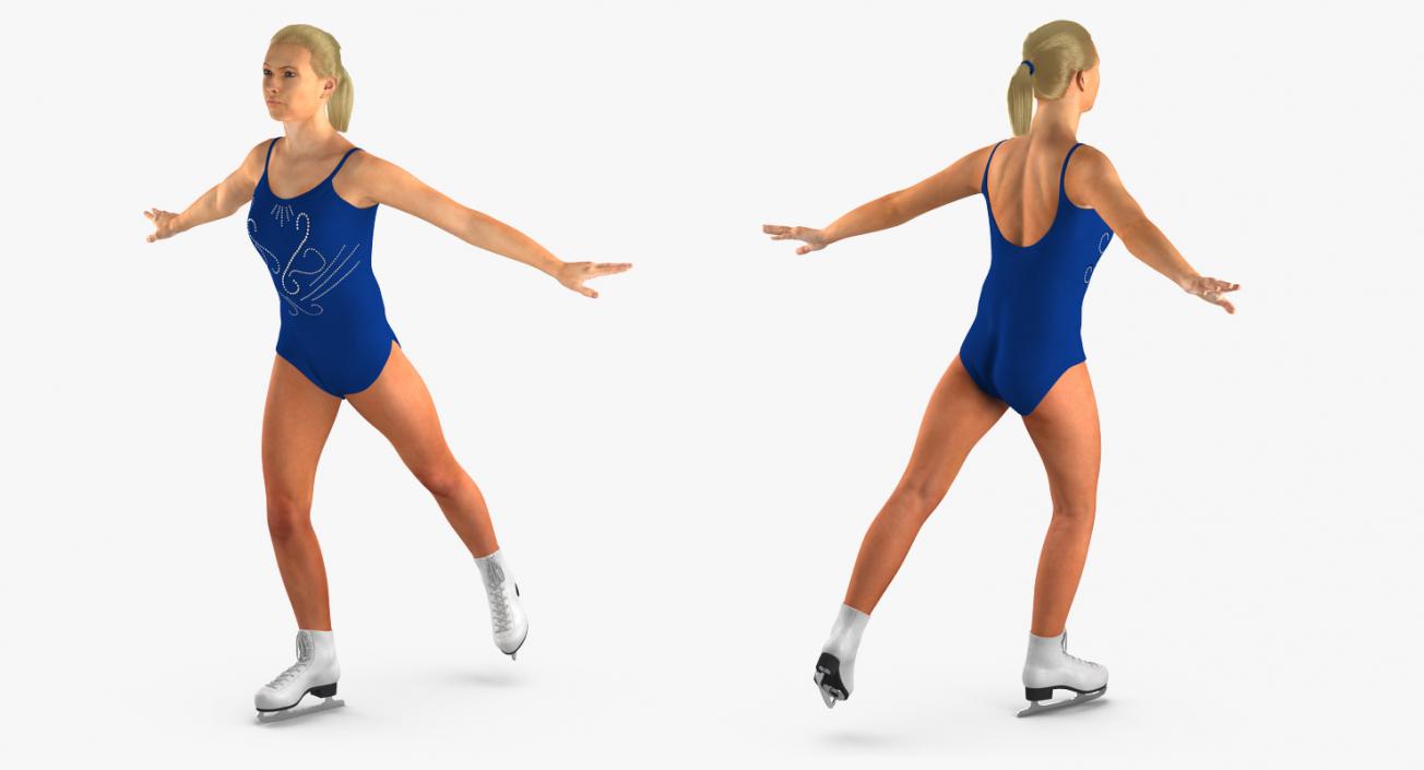 3D Male and Female Figure Skaters Collection 2 model