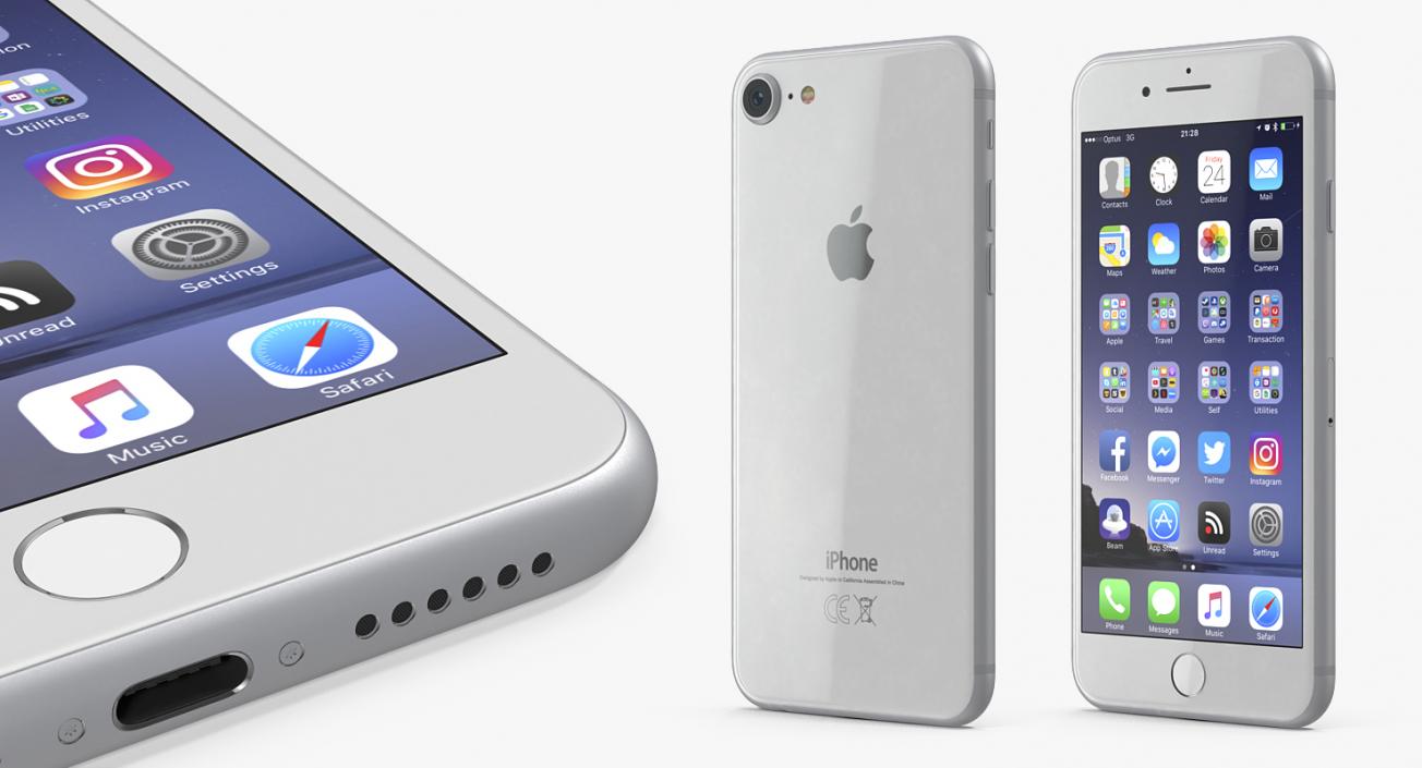 3D model iPhone 8 Silver