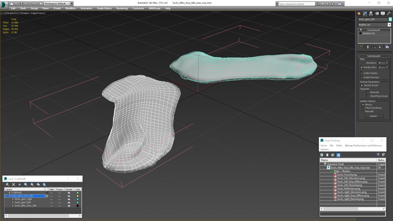 3D model Socks Nike Grey Idle