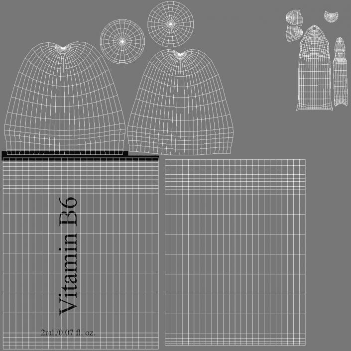 3D model Pyridoxine B6 2ml Ampoule