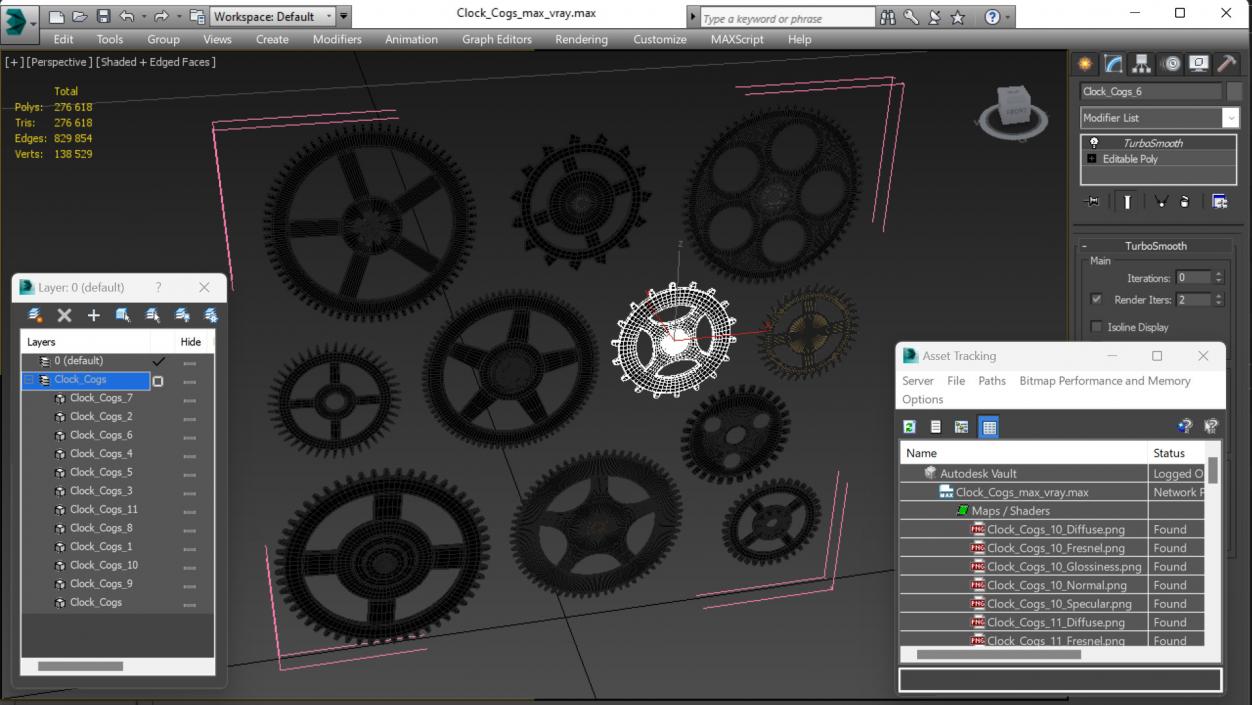 3D model Clock Cogs