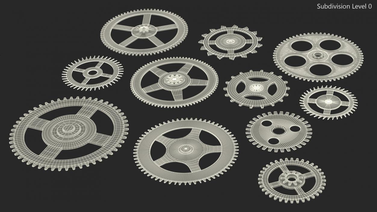 3D model Clock Cogs