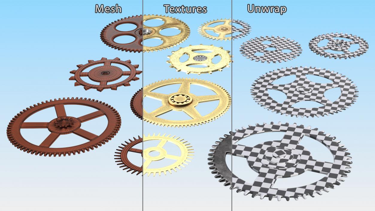 3D model Clock Cogs