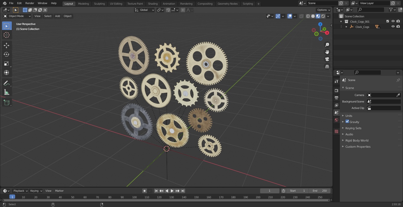 3D model Clock Cogs