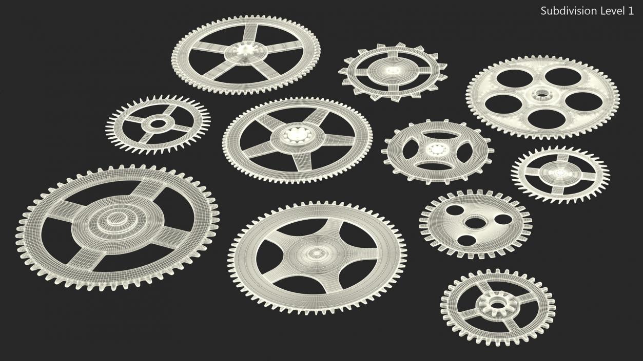 3D model Clock Cogs