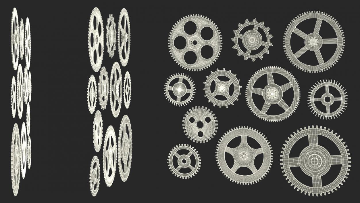 3D model Clock Cogs