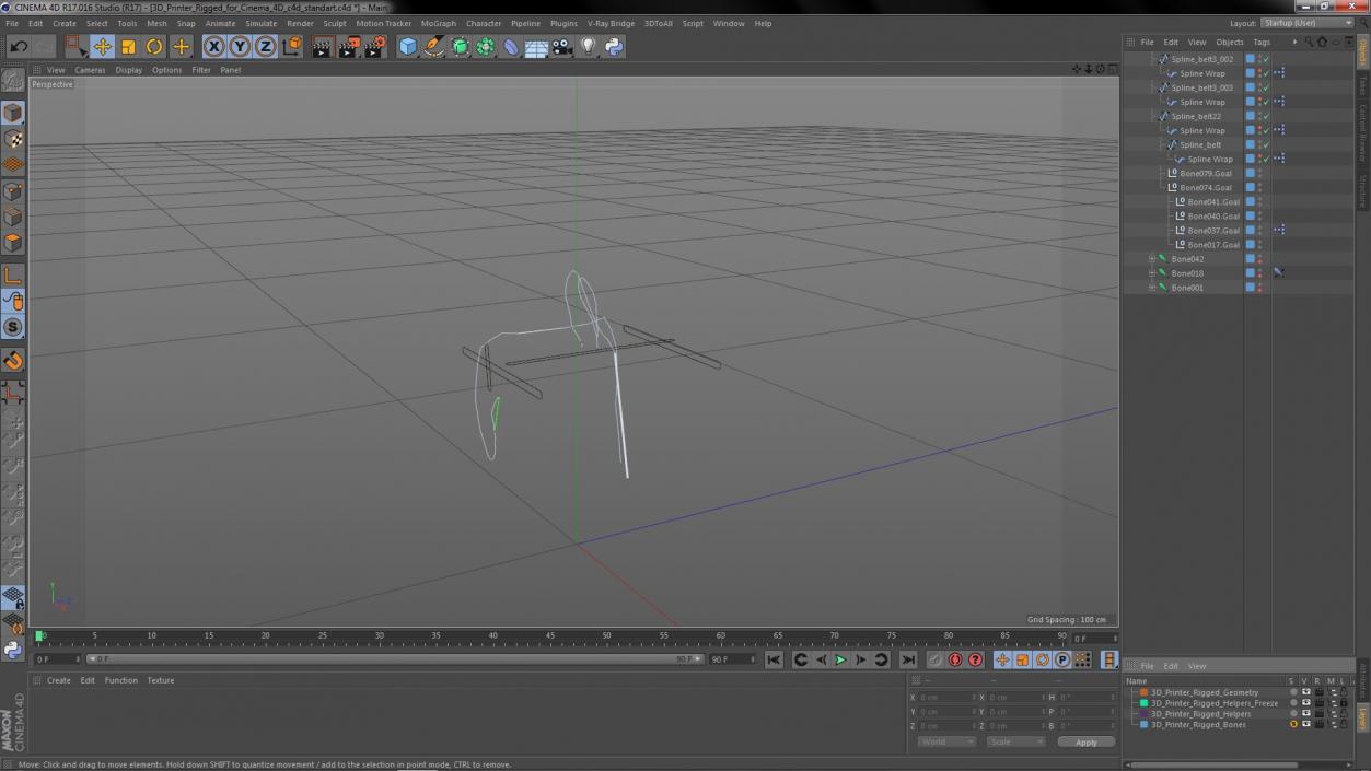 3D Printer Rigged for Cinema 4D model