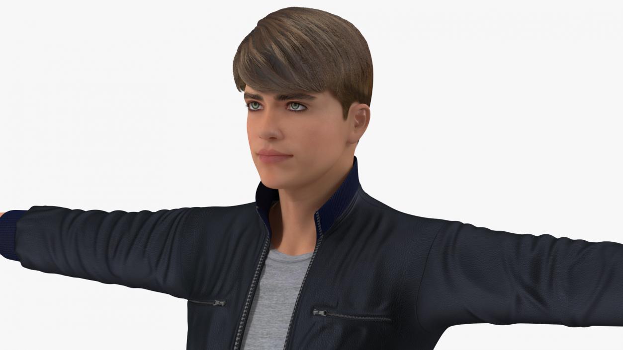 Teenage Boy Street Clothes Neutral Pose 3D model