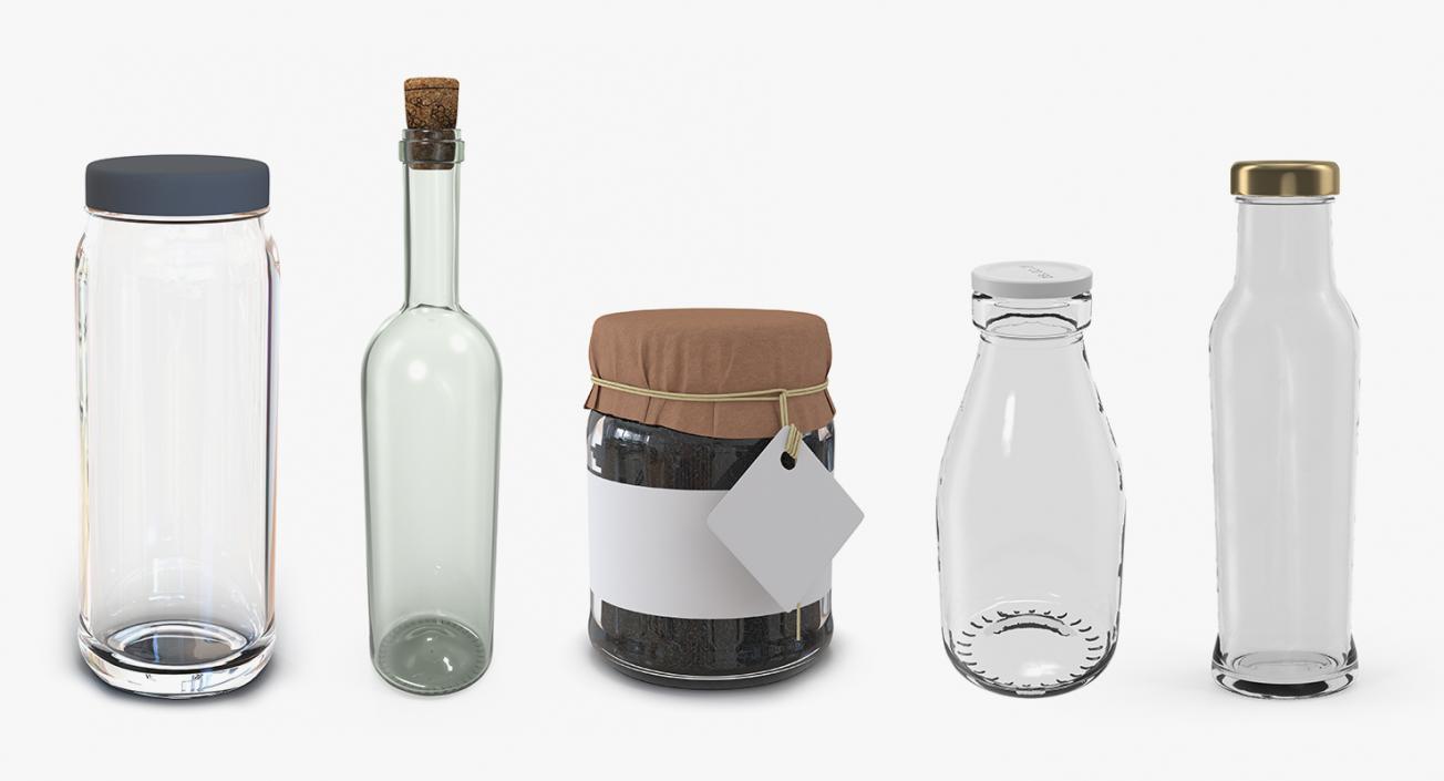 3D Glass Bottles Collection 2