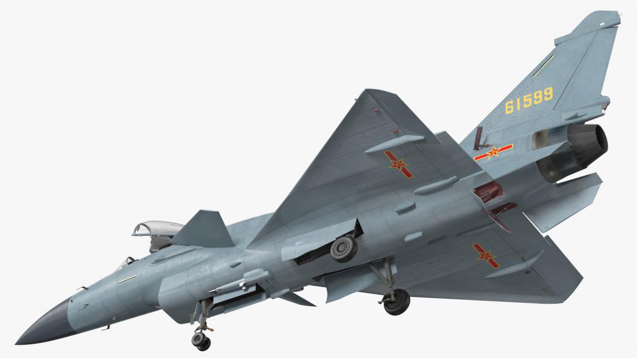 3D Chinese Air Force Chengdu J10 B Rigged model