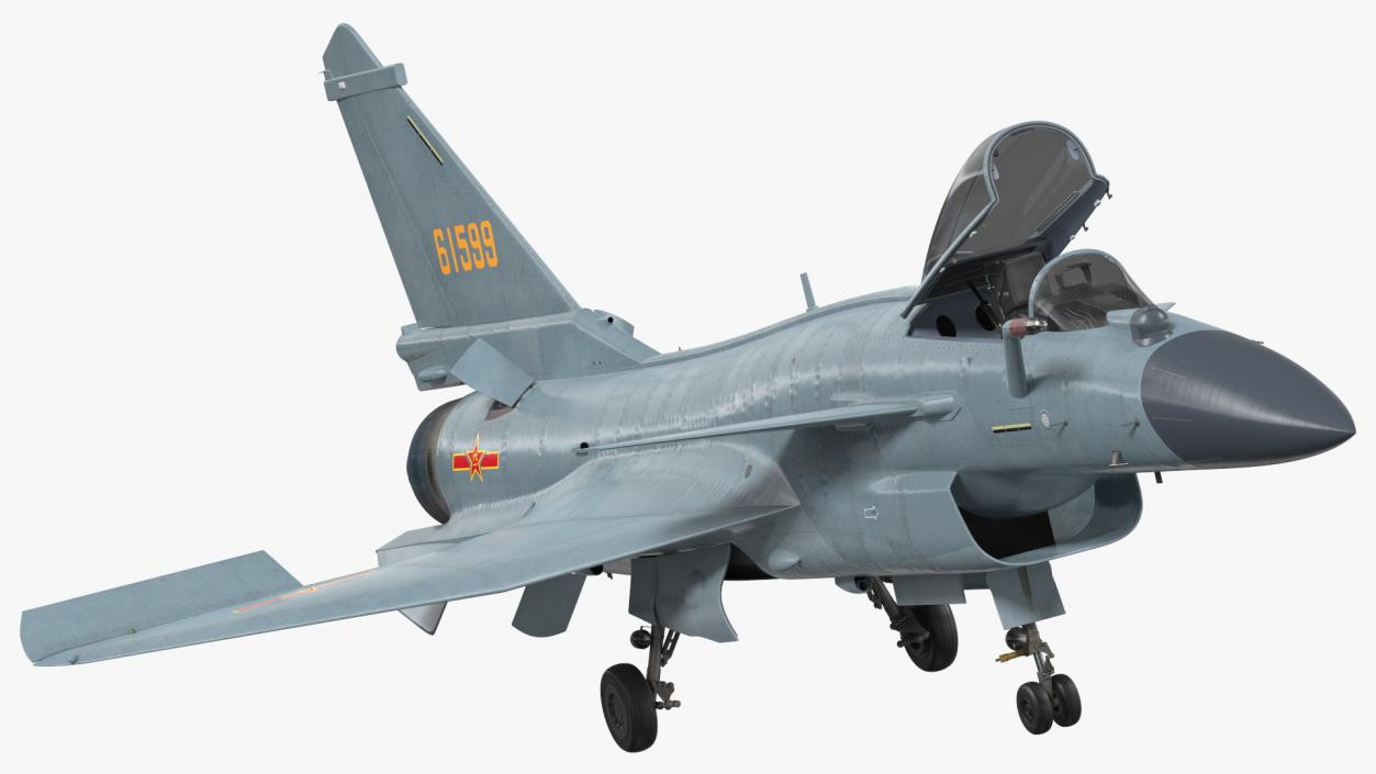 3D Chinese Air Force Chengdu J10 B Rigged model