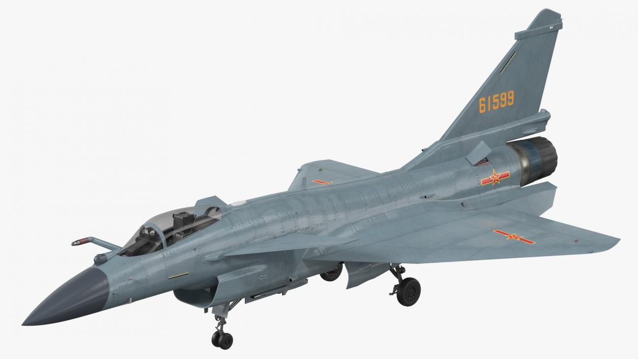 3D Chinese Air Force Chengdu J10 B Rigged model