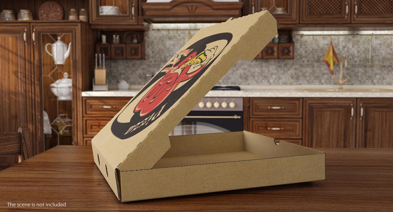 Open Pizza Box 3D model