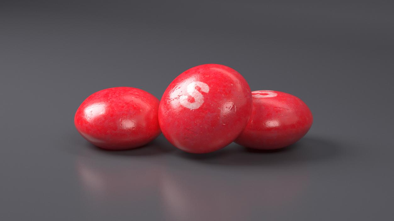 3D model Skittles Candy Red 2