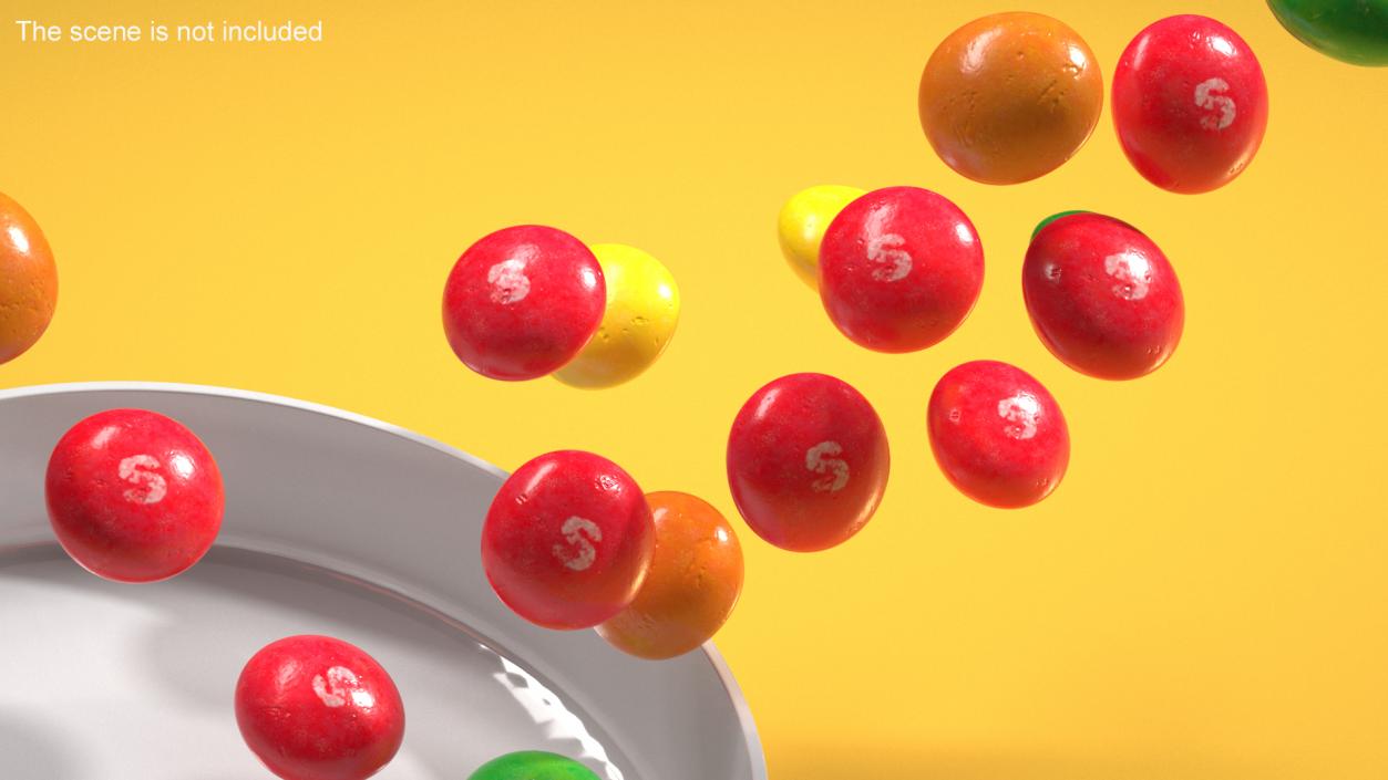 3D model Skittles Candy Red 2