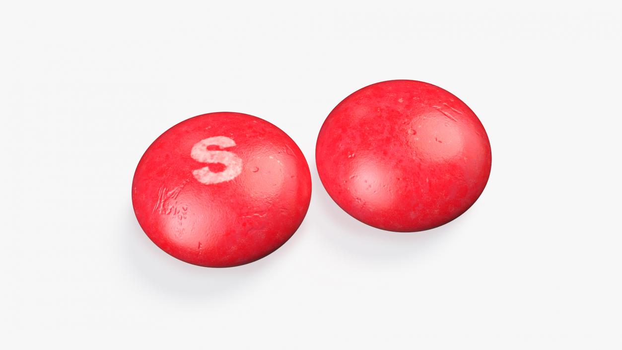 3D model Skittles Candy Red 2