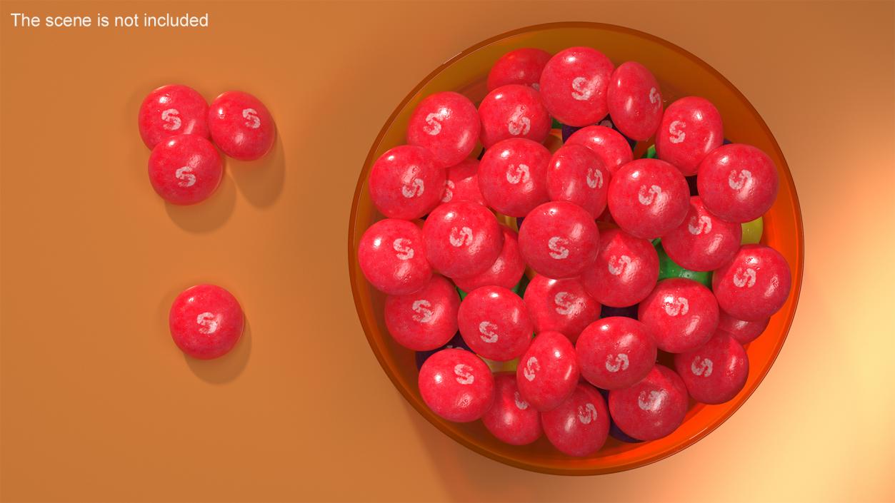 3D model Skittles Candy Red 2