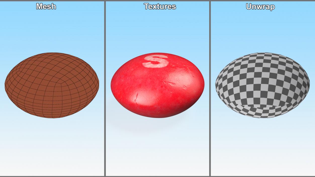 3D model Skittles Candy Red 2