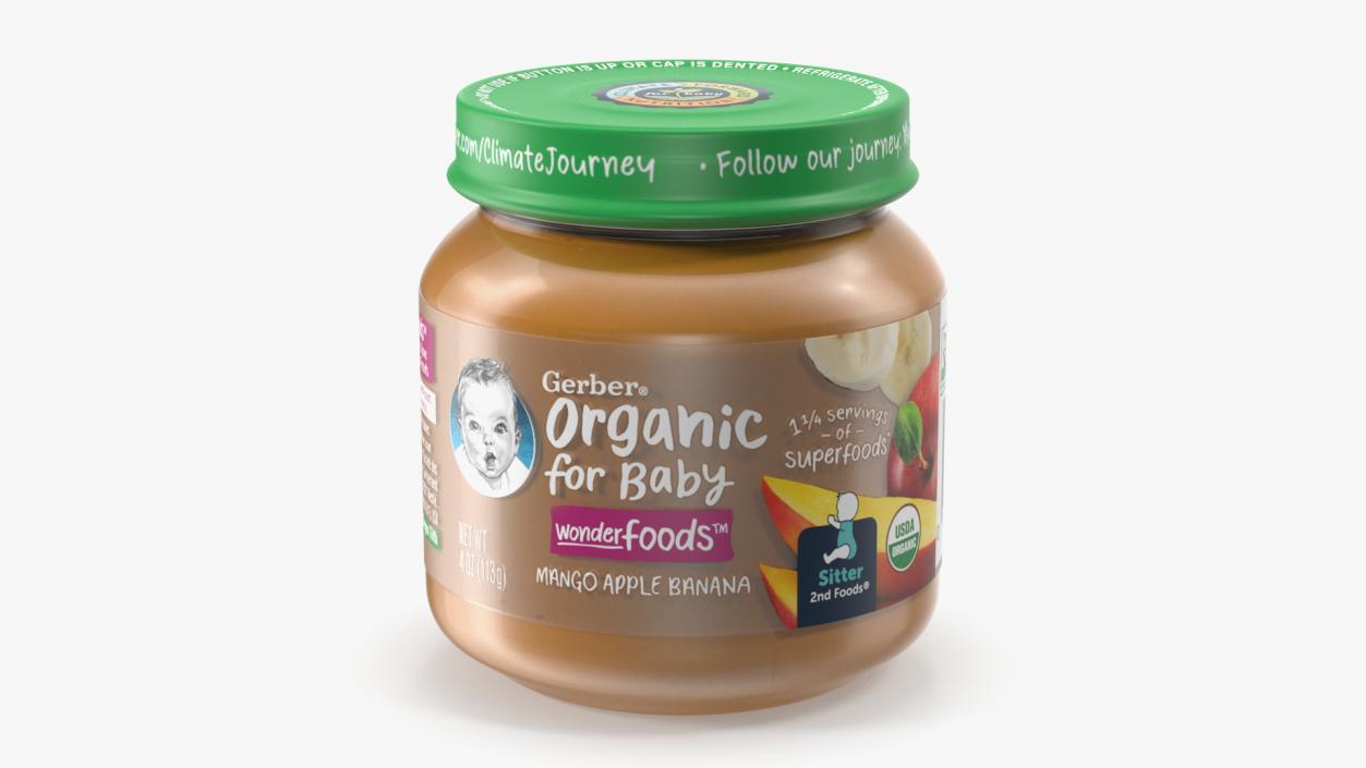 3D Gerber Fruit Baby Food Jars 113g Set