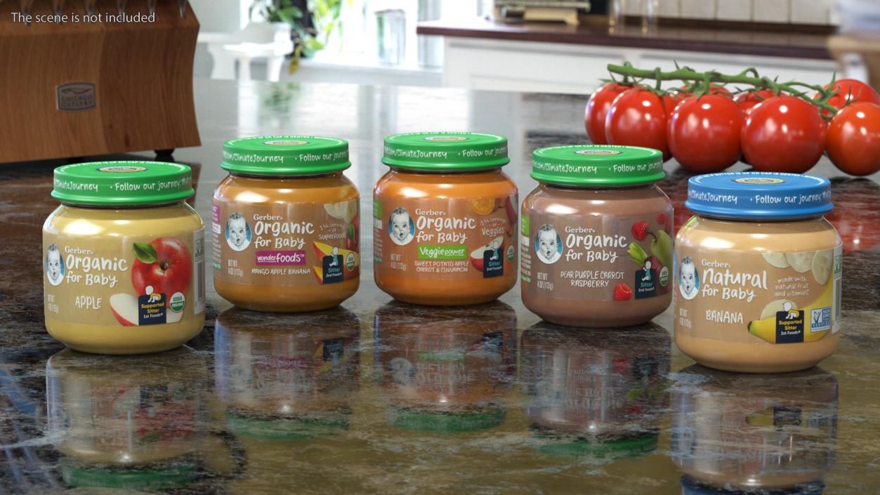 3D Gerber Fruit Baby Food Jars 113g Set