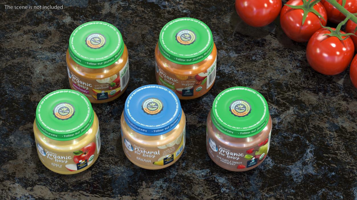 3D Gerber Fruit Baby Food Jars 113g Set