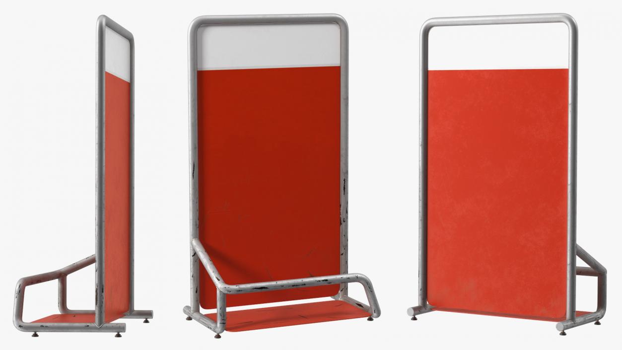 3D Red Luggage Airport Unit Old model